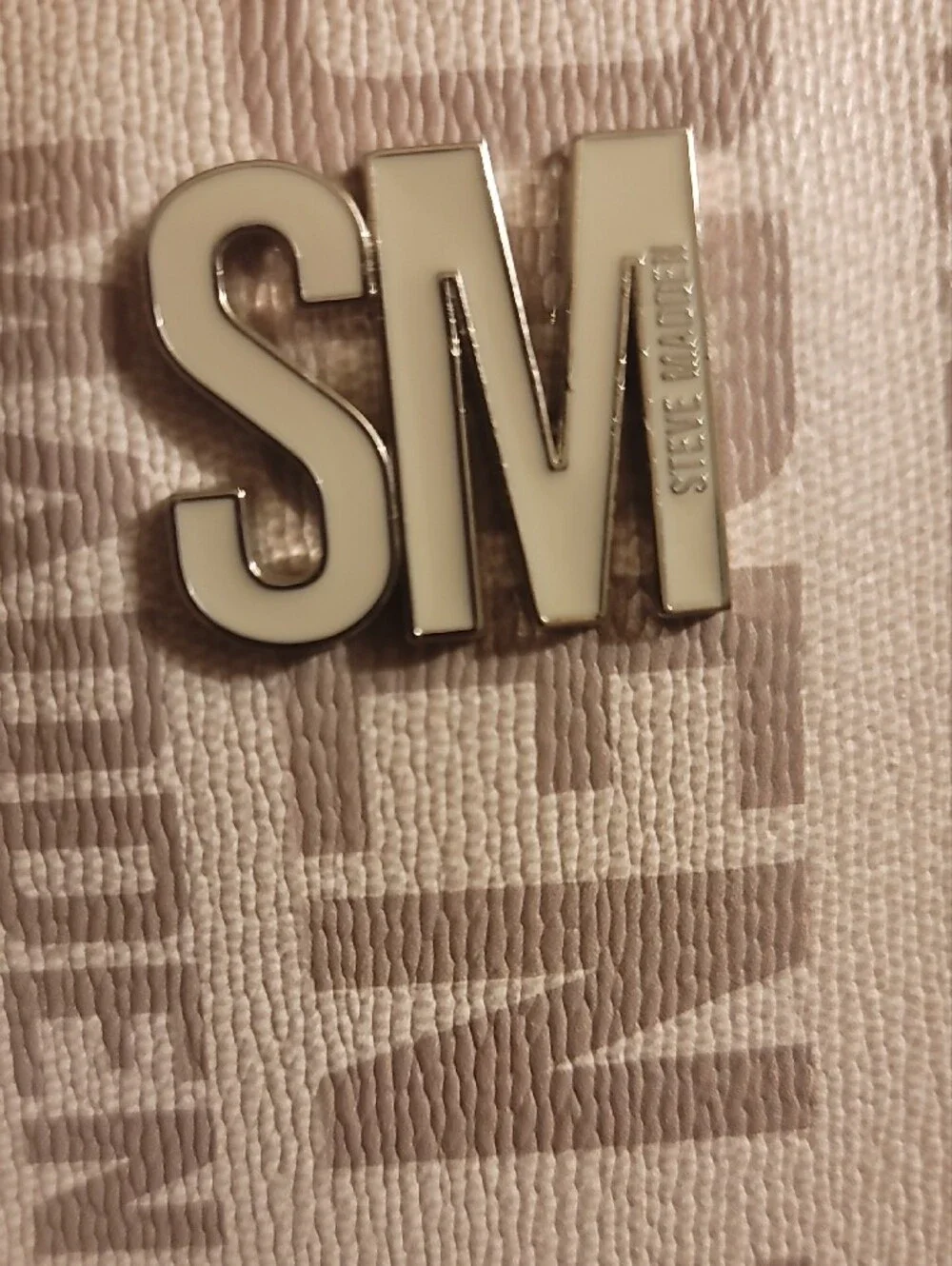 Steve Madden Beige Logo Shoulder Bag with SM Accent